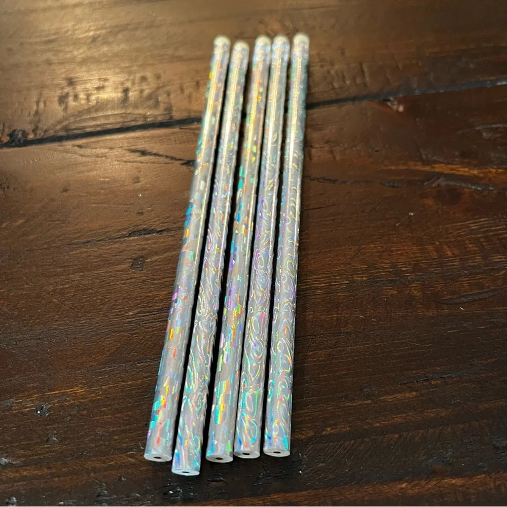 Pink and Blue Pop It Pencil Case with Holographic Pencils